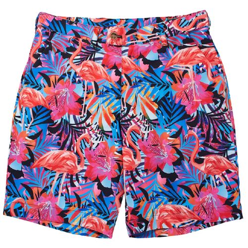 2024 Loudmouth pánské šortky "Flamingo Island" StretchTech